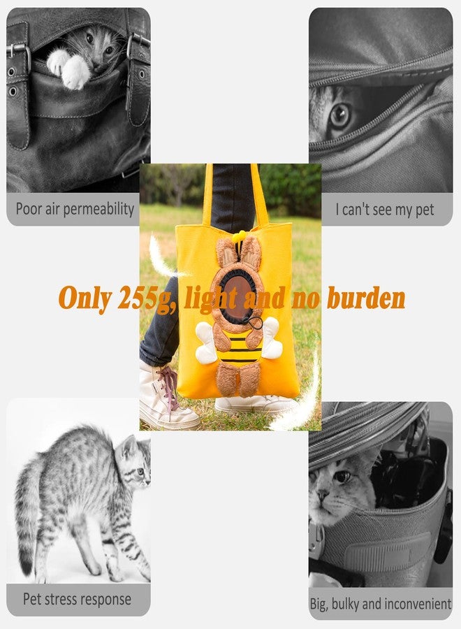 YOOLEETC Bee-Shaped Show Head Pet Canvas Shaped Shoulder Bag，Pet Out Bag, Outcrop, Pet Out Shoulder Bag. (Bee-Large) - Image 4